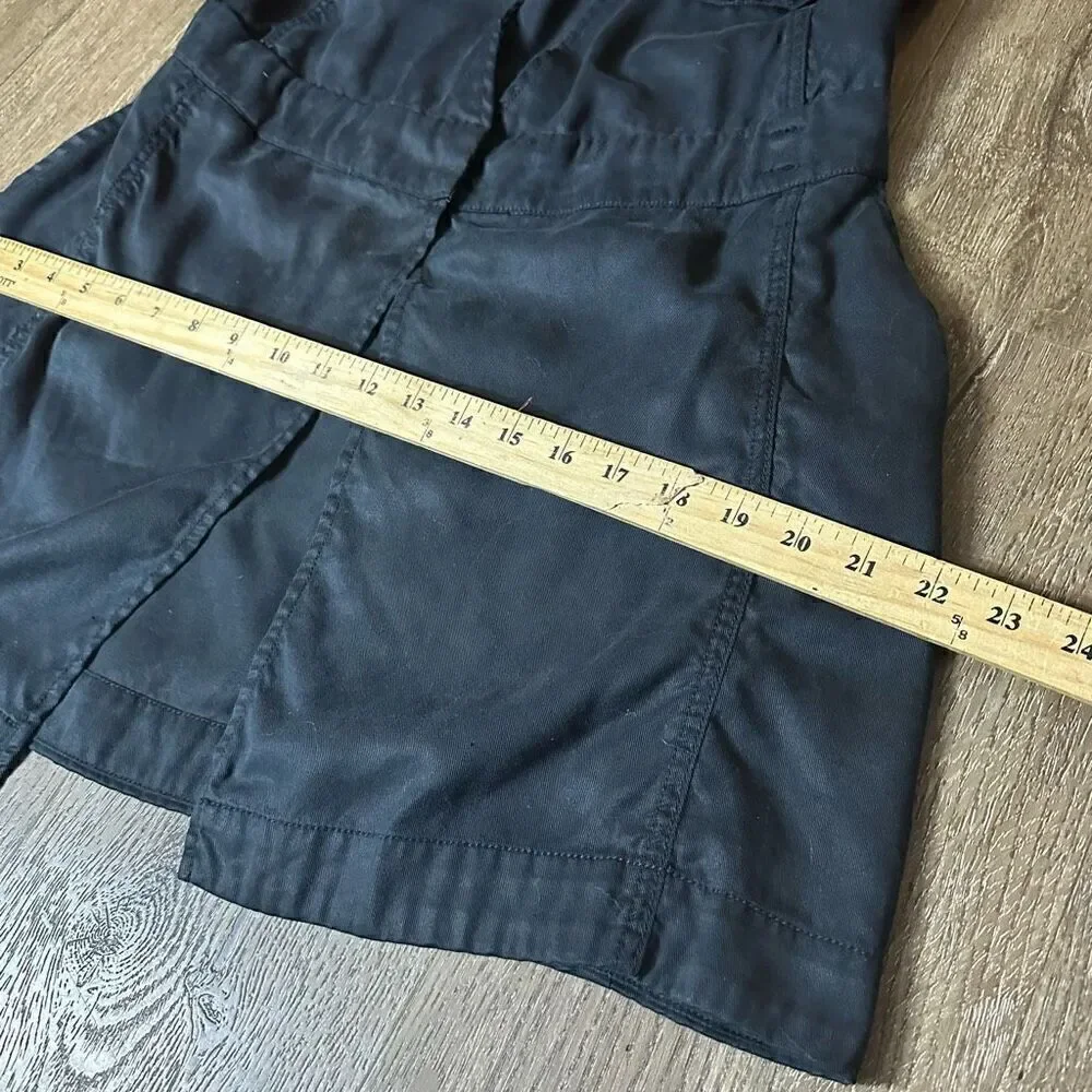 Free People Desert Daylight Mini Wrap Dress Black Utility Look no belt Size Smal